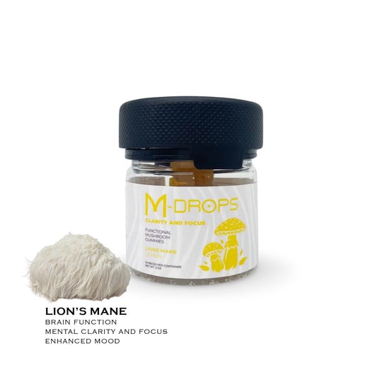 Lion's Mane - M-drops Focus and Clarity - Organic and Vegan Mushroom Gummies