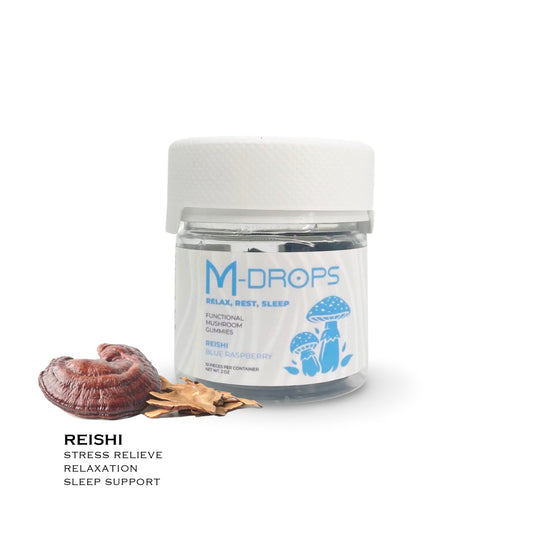 Reishi - M-drops Recharge - Organic and Vegan Mushroom Gummies