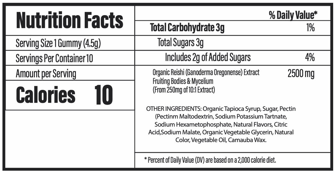 Reishi - M-drops Recharge - Organic and Vegan Mushroom Gummies