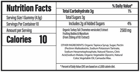 Turkey Tail - M-drops Immunity Boost - Organic and Vegan Mushroom Gummies